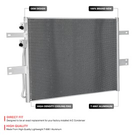 DNA MOTORING OE Aluminum Air Conditioning A/C Condenser Compatible with 06-09 Dodge Ram 2500 Pickup / 06-10 3500 Pickup / 08-10 4500 5500, OEM-CDS-3855