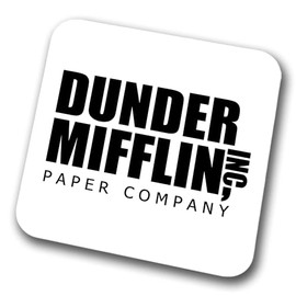Dunder Mifflin Coaster TV Series The Office Christmas Birthday Gift Idea for Mum, Dad, Brother, Sister, Son, Daughter, Uncle, Auntie, Office Fan (White)
