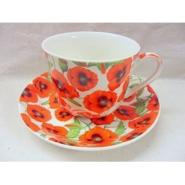 Field Poppy Jumbo Cup and Saucer