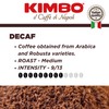 Kimbo Coffee, Espresso Decaf, Decaffeinated Ground Coffee, Medium Roast, 9/13,