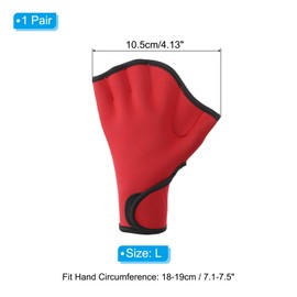 PATIKIL Swim Gloves, Webbed Swimming Gloves Aquatic Fitness Water Resistance Swim Hand Paddles for Women and Men Water Aerobics, L, Red