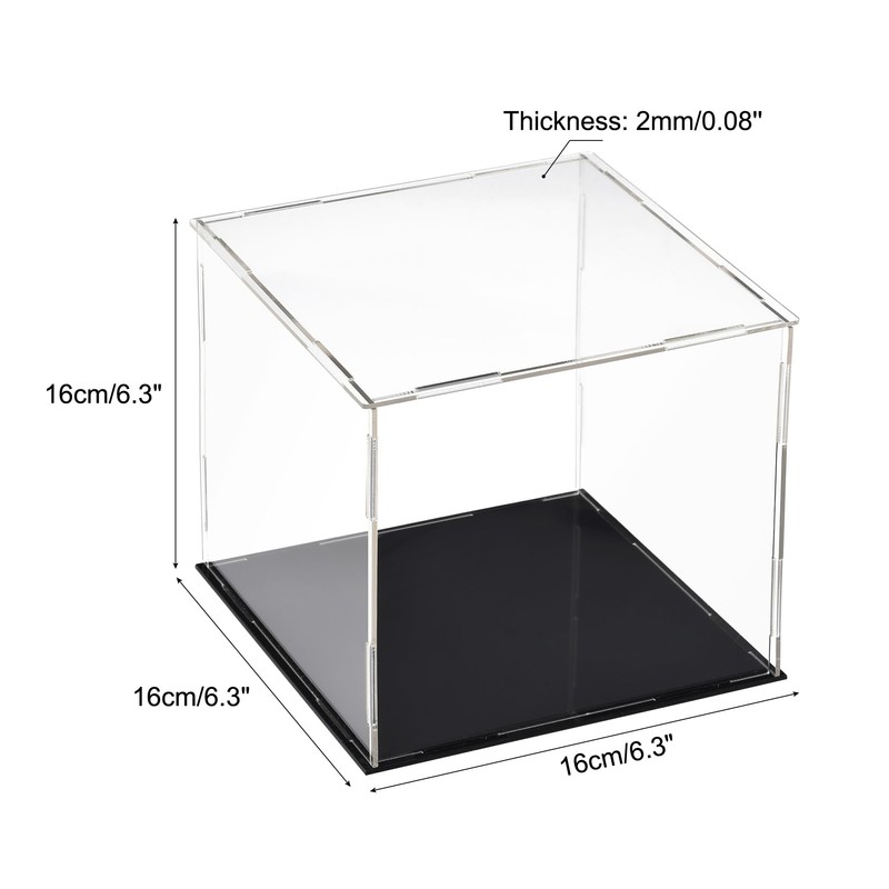 sourcing map Acrylic Clear Display Case Box Dustproof Protection Cube