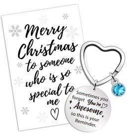 DPKOW Christmas Inspirational Gifts for Woman, Christmas Keyring Card, Small Positive Affirmation Gifts for Woman, Stocking Fillers Women Xmas Gifts, Mindfulness Gifts for Women Key Rings Christmas