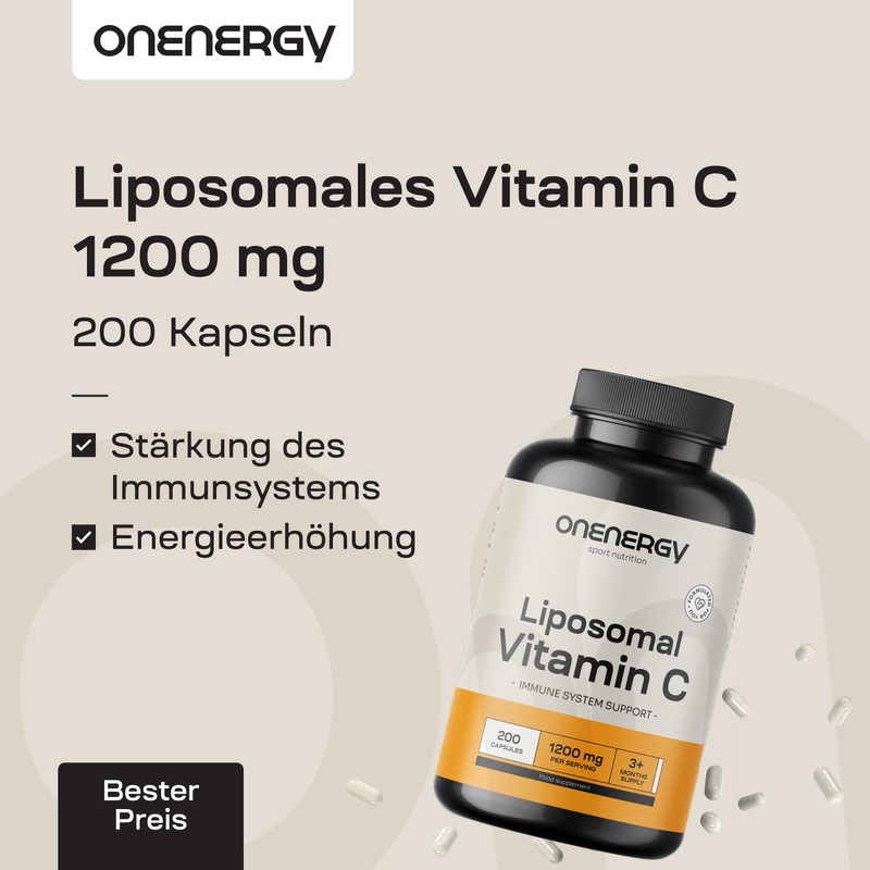 OnEnergy Liposomal Vitamin C 1200 mg – 200 Capsules –