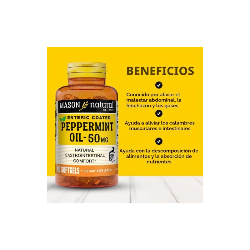 Mason Natural Aceite de Menta | Comodidad Gastrointestinal Natural |