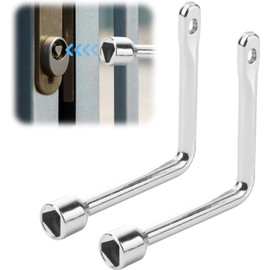 Yuiturt 2PCS Triangle Key, L-Type Meter Box Key, Garbage Bin Key, Lamp Post Key, Elevator Door Key, Radiator Valve Key, Fireplace Chimney Key, Zinc Alloy Practical Spanner Key for Utility Cabinets
