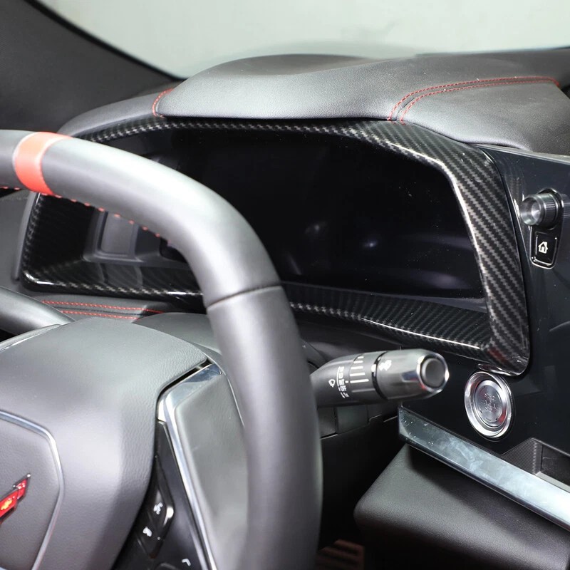 autopart2021 Carbon Fiber ABS Interior Dashboard Speedmeter Trim Frame For