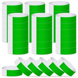ASTARON Event Wristbands 400 Pcs Neon Paper Wristbands for Events Green Party Wristbands Bulk Arm Bands Waterproof Paper Bracelets Wristbands for Clubs Lightweight Concert Wristbands