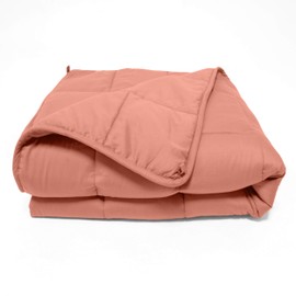 SUPERIOR Cotton Weighted Blanket, Perfect for Adults, Fluffy Baby Blankets, Warm, Comfy Bedding, Bedroom, Couch Throw, Blankets for Lounging, Modern Quilted Blanket 41" x 60" | 7lbs, Orient Blush