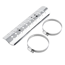 VGEBY Universal Motorcycle Metal Steel Exhaust Muffler Pipe Heat Shield Cover Heel Guard ( Color : Silver )