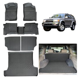 WAYIDSS Floor Mats for 1996-2002 Toyota 4Runner with Trunk Mat & Backrest Mat,TPE All Weather Protection 1st & 2nd Row Full Set Car Liners Covering The Backrest Accessories