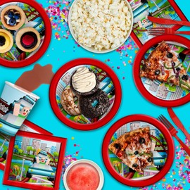 Robot Blocks Party Birthday Party Supplies Set Plates Napkins Cups Tableware Kit for 16