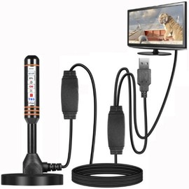 Indoor Antenna TV Antenna (2026 Improved Model), Strongest Digital Antenna, Compatible with 530 KM Reception Range, 4K/HDTV Compatible, 360° Omnidirectional Reception, USB Powered Type, UHF/VHF