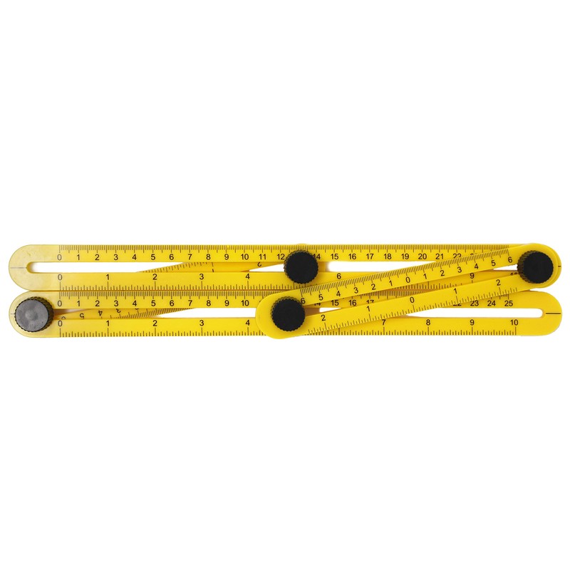 VViViD Heavy-Duty Adjustable Ruler (Multi-Angle 4 Holder Yellow Plastic)