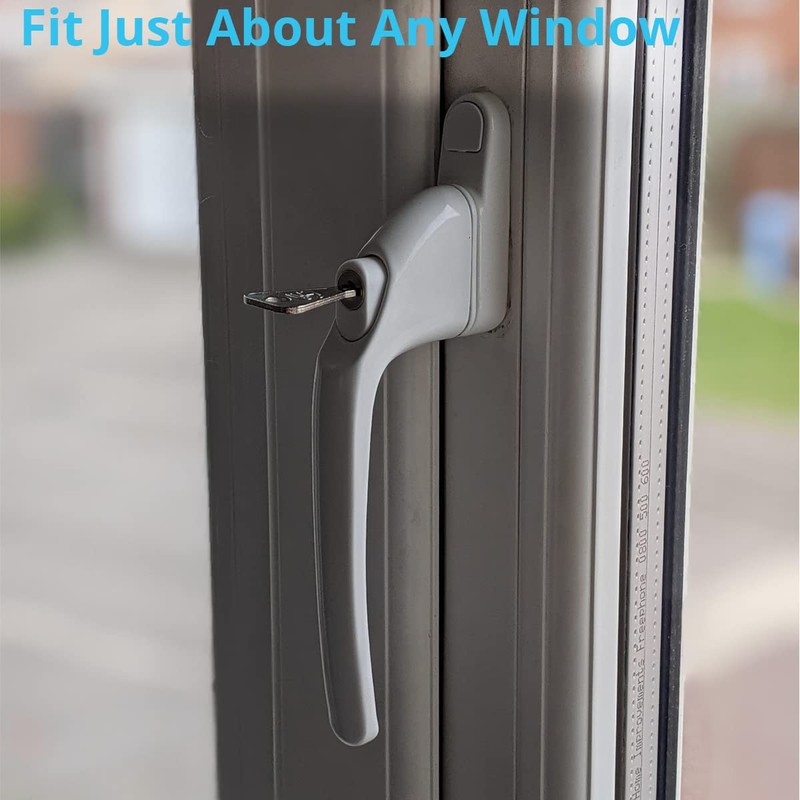 WODSTA UPVC Window Handle 2PCS Lockable Window Handle Aluminum White