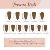 BABALAL Press on Nails False Nails Medium Almond Design Brown