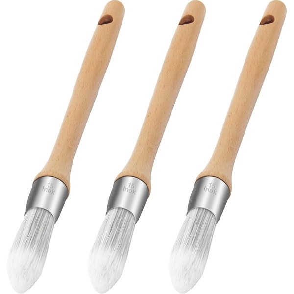 KIBBEH Pack of 3 Round Paint Brushes, Small Brushes for