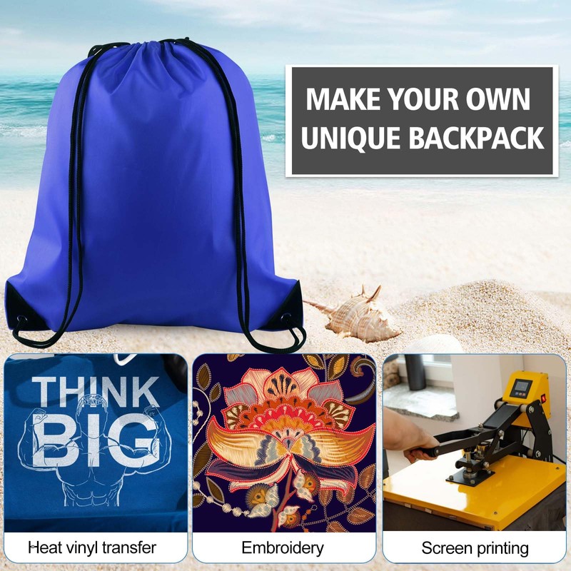 PLULON 2Pcs Drawstring Bags Bulk Blue Drawstring Backpack String Backpack