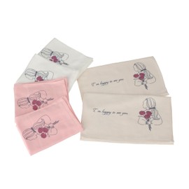 Swallow Towel, Established in 1987, Senshu, Senshu, Made in Japan, Set of 6, 100% Cotton, Girl Assortment, Babies, Sensitive Skin, Instant Absorption, Quick Drying, Breathable, Room Dry