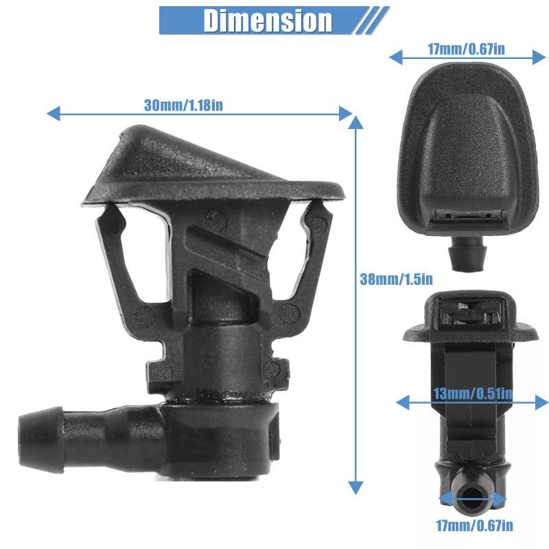 XUKEY X2 Front Windshield Wiper Washer Nozzle Jet Hood Spray