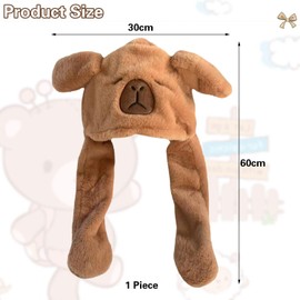 TVSVKWE 1 Piece Cartoon Capybara Hat, Plush Hat, Cute Cartoon Hat, Funny Hat, Creative Design Hat.