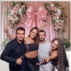 KUKUSOUL Pink Curtain Backdrop Giant Bowknot Floral Birthday Decoration
