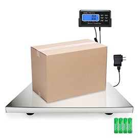 Charmline Large 660 lb Shipping Scale, 21 x 17 in Platform Digital Livestock Scale Stainless Steel, Powered by Battery or AC Adapter, Suitable for Factory, Agriculture, Moving, Office, pet Weighing…