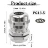 GOIYZTTR 6pcs PG13.5 Cable Glands IP68 Waterproof Cable Grommet Brass