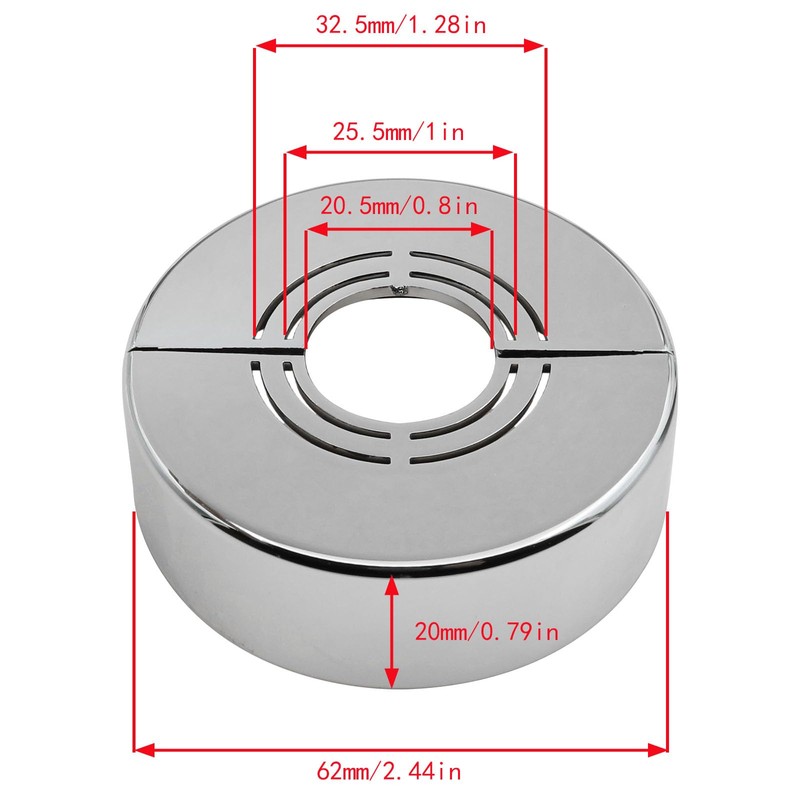sunnates 2PCS Split Pipe Decorative Cover 20mm Raised Faucet Decorative