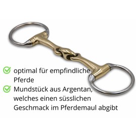 AMKA Olive Head Bit Double Jointed Solid Argentan Olive Head Bit Pony Thickness 12 mm Rings 50 mm