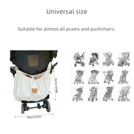 Pushchair Organiser Bag, Buggy Bag Universal Mummy Baby Pram Bag Pushchair Bag Pram Accessories, Extra Large Capacity Suitable for Baby Coats and Large Toys, Fit All Models of Prams and Strollers