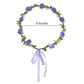 22 Pieces Multicolor Rose Flower Crown Wreath Headband Garland Headpiece for Beach Wedding Festival Party Vacation Photography Props