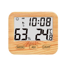 Tiardey Digital Hygrometer, Temperature and Humidity Meter with Desk Clocks, Backlight, Accurate Time Keeping, Room Thermometer for Bedroom, Office