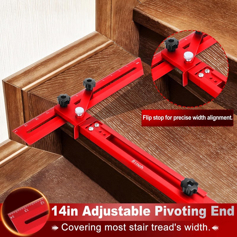 Stair Tread Template Tool, Stair Tread Gauge Measuring Tool Jig