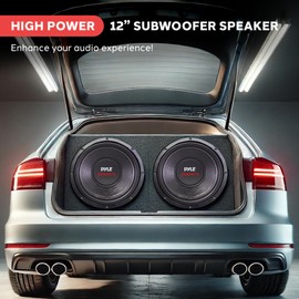 Pyle Pyle 12" Car Audio Speaker Subwoofer - 1600W High Power Bass Surround Sound Stereo Subwoofer Speaker System, Non-Press Paper Cone, 90 dB, 40 Ohm, 60 oz Magnet, 2'' 4 Layer Voice Coil, Black - PLPW12D