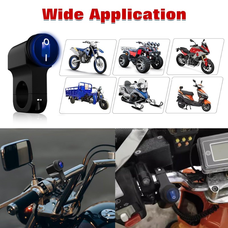x xotic tech ATV Light Switch 12V Handlebar Switch Waterproof
