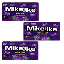 Mike and Ike Jolly Joes - Pack of 3 - Grape Flavored Chewy Candies - Theater Boxes - Great for the Whole Family and Sharing with Everyone