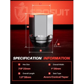 Sposuit M14x1.5 Lug Nuts - Replacement for 2005-2024 Dodge Charger, 2008-2024 Challenger, 2011-2024 Durango, 2004-2009 Magnum - OEM Factory Style Closed End Chrome Lug Nut(20 Pcs)