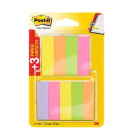Post-it 670-6+3 Page Marker Narrow Blocks 6 x 100 Sheets Neon Pink/Green/Yellow/Orange/Violet