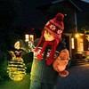 4Pack Solar Pineapple Lights Outdoor,60LED , Waterproof Hanging Pineapple Lanterns,