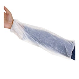 ZEUTICA 100 Cubre Manga Desechable, funda para brazo de polietileno, cubierta de PE para brazos, cubremanga Plastico Sleeve Cover cubremangas antiderrames Impermeable Blanco (100)