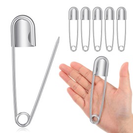 5 spille da balia extra grandi, 12,7 cm, in acciaio inox, resistenti e resistenti, per tessuti spessi, coperte, pelle, tela, biancheria, attività all'aperto e artigianato