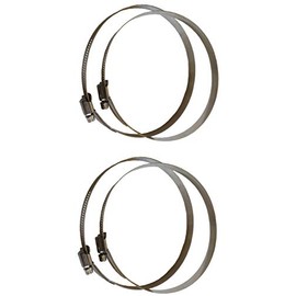 VABINK 12-Inch Stainless Steel Duct Clamps Hose Clips (4-Pack) with Adjustable Worm Gear for HVAC, Ducting Pipes, Intake and Exhaust Vents