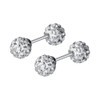 CZ Balls Double Sided Cartilage Tiny Stud Earrings 925 Sterling