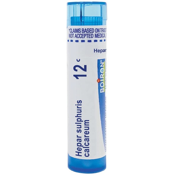Boiron Hepar Sulphuris Calcareum 12C, Homeopathic Medicine for Cough, White, 80 Count