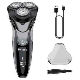 Electric Razor for Men Waterproof: Upgraded Rechargeable IPX7 Waterproof Shaver, Perfect for Men with Sensitive Skin and Travelers with Pop-Up Trimmer, Wet/Dry Shaving and Shower Use