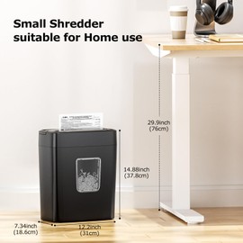 Bonsaii Paper Shredder, 8-Sheet Crosscut Shredder with 4.2 Gallon Bin Shred Credit Card/Mail/Staple/Clip for Home Office, P-4 Security Level (C261-C)