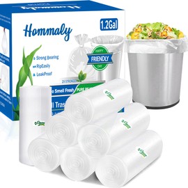 1.2 Gallon 350pcs Small Trash Bags - Strong Garbage Bags, Bathroom Mini Trash Can Liners, Plastic Bags for Home Office, Waste Basket Liners, Fit 5 Liter, 0.8,1,1.5 Gal