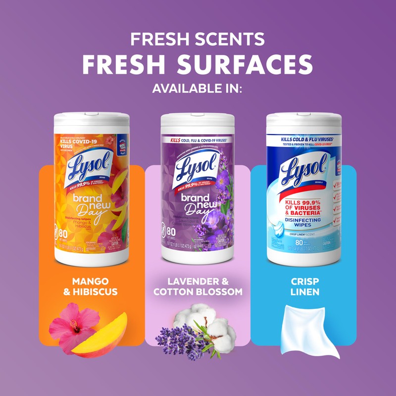 Lysol Disinfectant Wipes, Multi-Surface Antibacterial Wipes For Disinfecting, Dorm Room