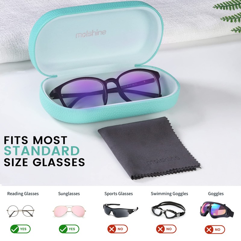 molshine Sunglasses Case Hard Shell Leather Classic Large Glasses Case